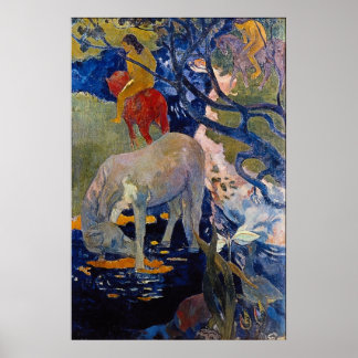 The White Horse by Eugène Henri Paul Gauguin Poster