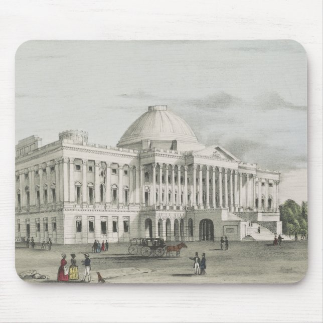 The White House, Capitol at Washington Lithograph Mouse Mat (Front)