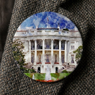 The White House in Washington DC – Southern Facade 6 Cm Round Badge