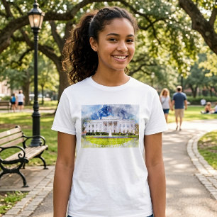 The White House in Washington DC Watercolor T-Shirt