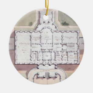 The White House President Washington D.C. Plan Ceramic Tree Decoration