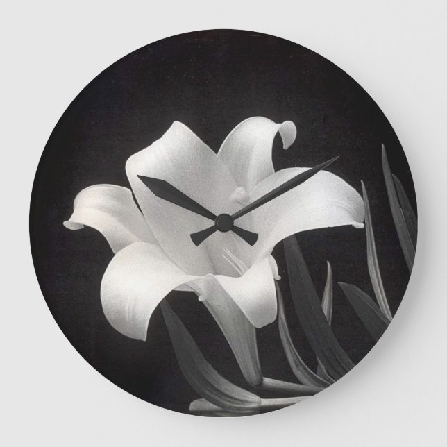The White Lily - Large Clock (Front)