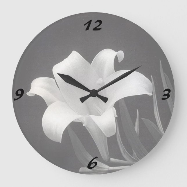 The White Lily - Large Clock (Front)