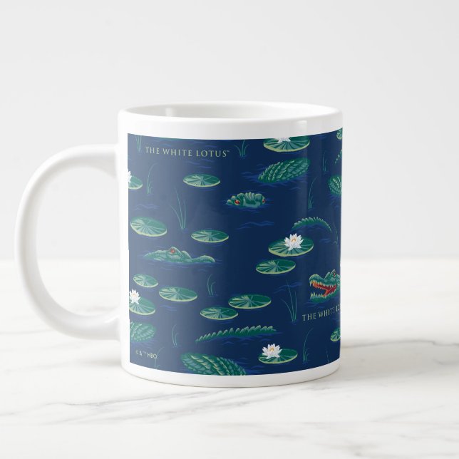 The White Lotus Alligator Lagoon Pattern Large Coffee Mug (Left)