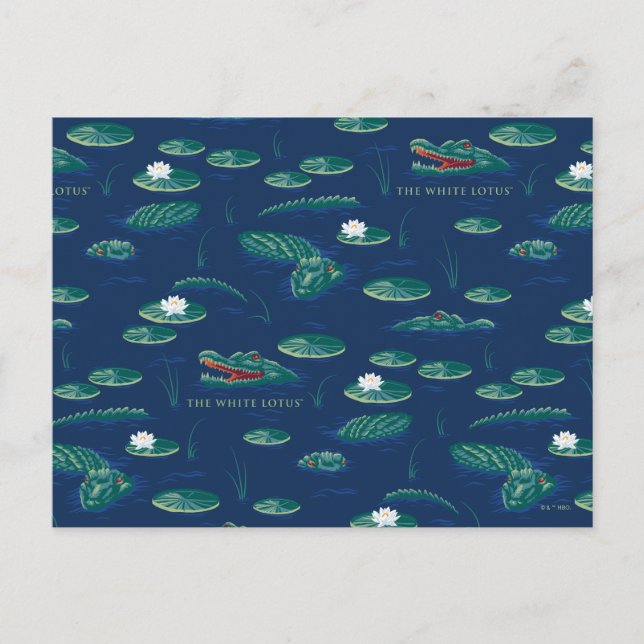 The White Lotus Alligator Lagoon Pattern Postcard (Front)