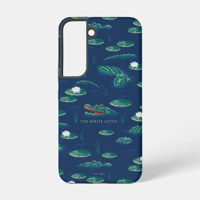The White Lotus Alligator Lagoon Pattern Samsung Galaxy S22 Case (Back)