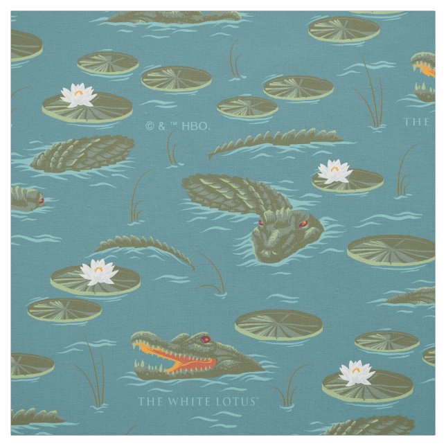 The White Lotus Alligator Waters Pattern Fabric (Swatch)