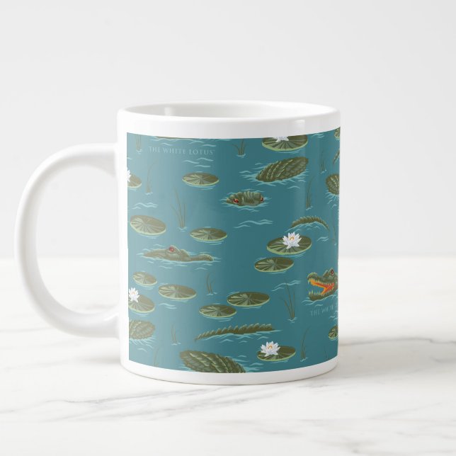 The White Lotus Alligator Waters Pattern Large Coffee Mug (Left)