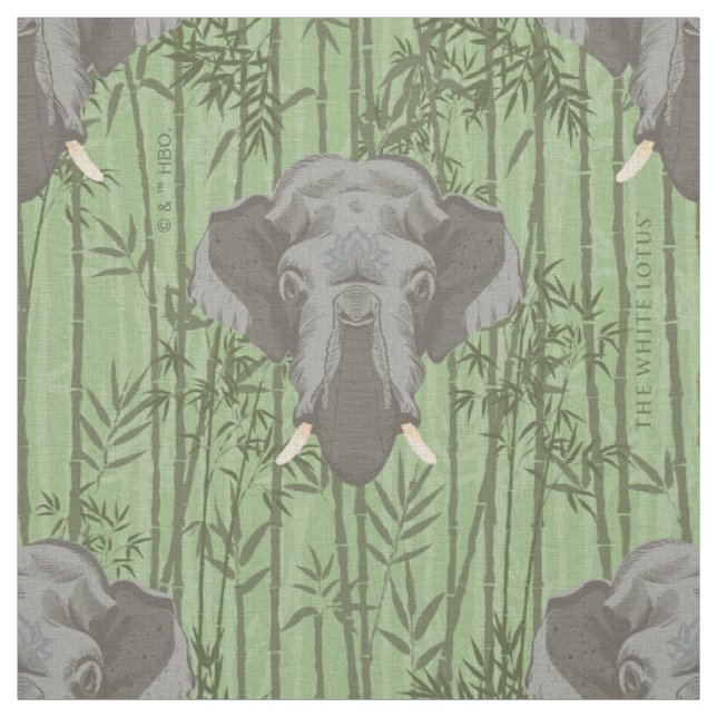 The White Lotus Majestic Elephants Pattern Fabric (Swatch)