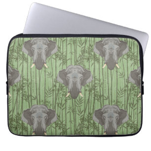 The White Lotus Majestic Elephants Pattern Laptop Sleeve