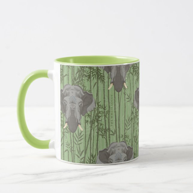 The White Lotus Majestic Elephants Pattern Mug (Left)