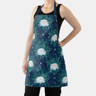 The White Lotus Midnight Lotus Pattern Apron