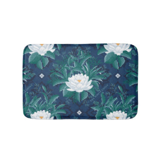 The White Lotus Midnight Lotus Pattern Bath Mat