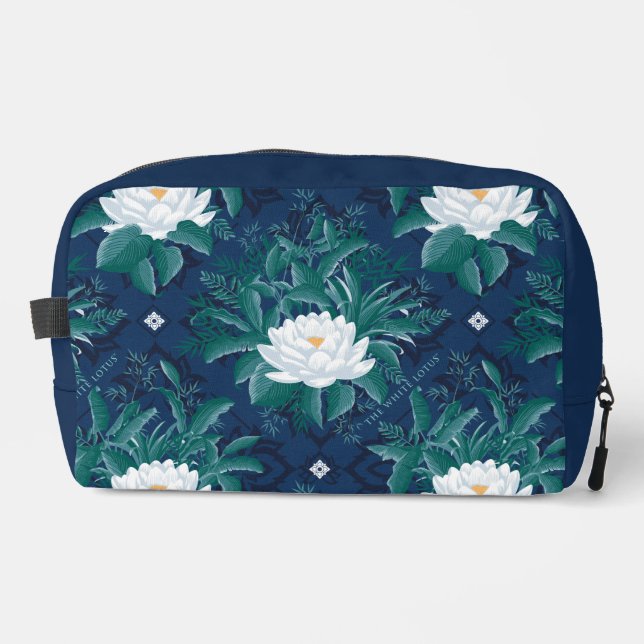 The White Lotus Midnight Lotus Pattern Dopp Kit (Front)