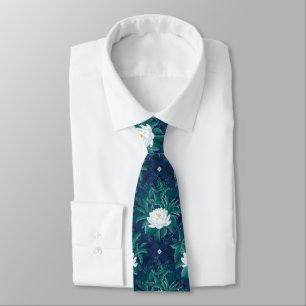 The White Lotus Midnight Lotus Pattern Tie