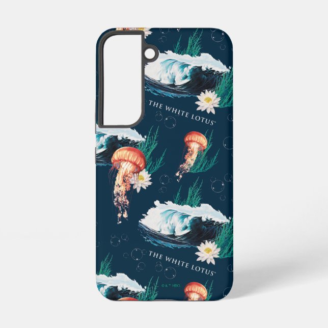 The White Lotus Ocean Jellyfish Pattern Samsung Galaxy S22 Case (Back)