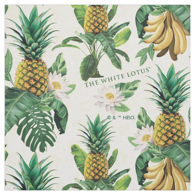 The White Lotus Pineapple Paradise Pattern Fabric (Swatch)