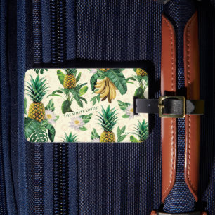 The White Lotus Pineapple Paradise Pattern Luggage Tag