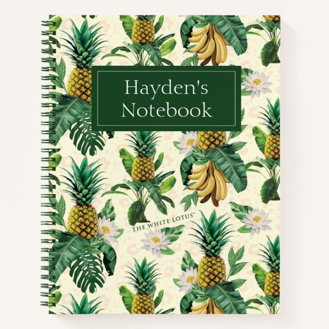 The White Lotus Pineapple Paradise Pattern Notebook (Front)
