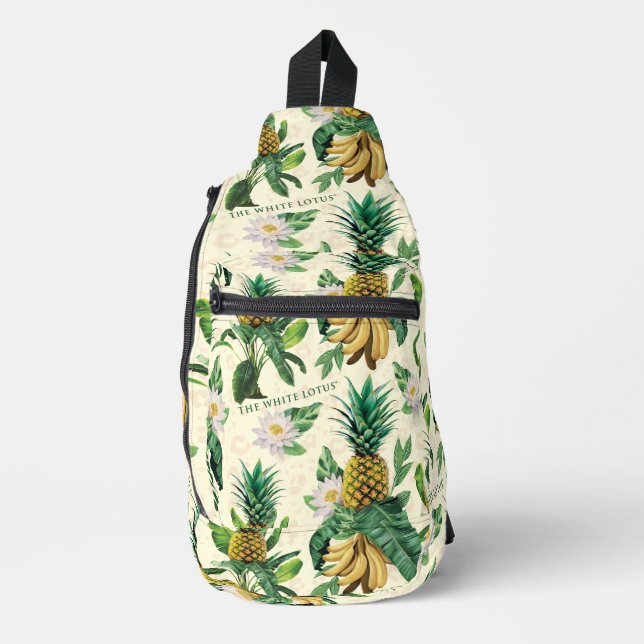 The White Lotus Pineapple Paradise Pattern Sling Bag (Front)