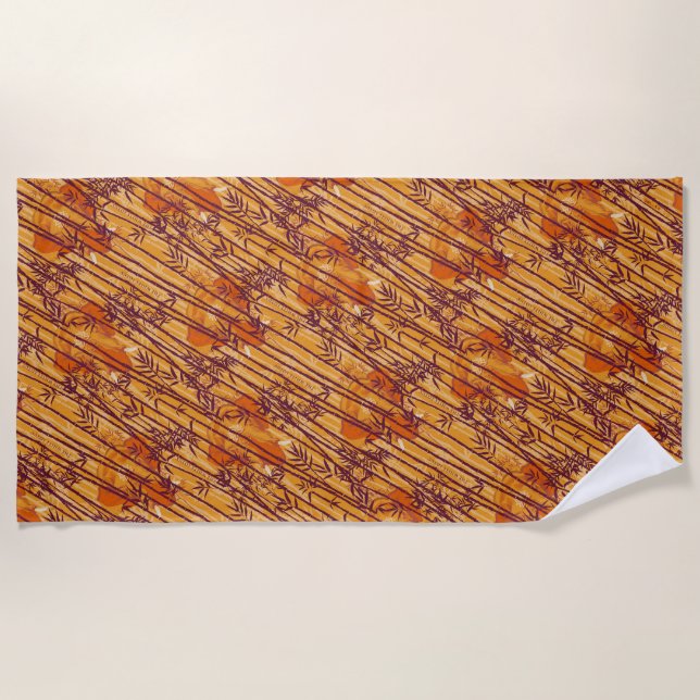 The White Lotus Sunset Safari Pattern Beach Towel (Front)