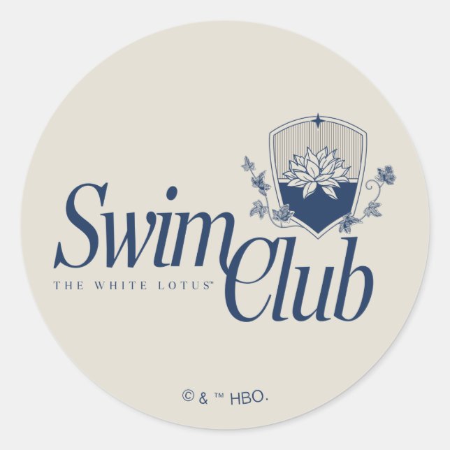 The White Lotus Swim Club Classic Round Sticker (Front)