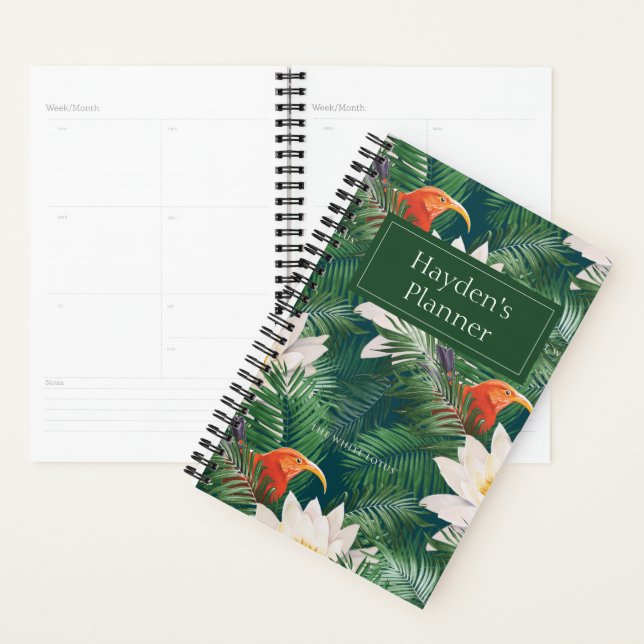 The White Lotus Tropical Birds & Lotus Pattern Planner (Display)