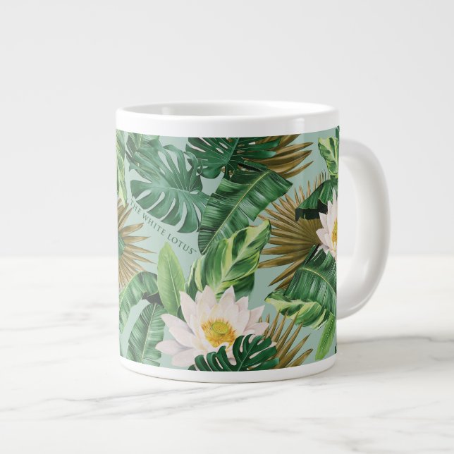 The White Lotus Tropical Canopy Pattern Large Coffee Mug (Front Right)