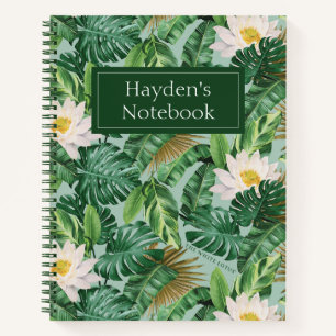 The White Lotus Tropical Canopy Pattern Notebook