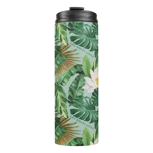 The White Lotus Tropical Canopy Pattern Thermal Tumbler (Front)