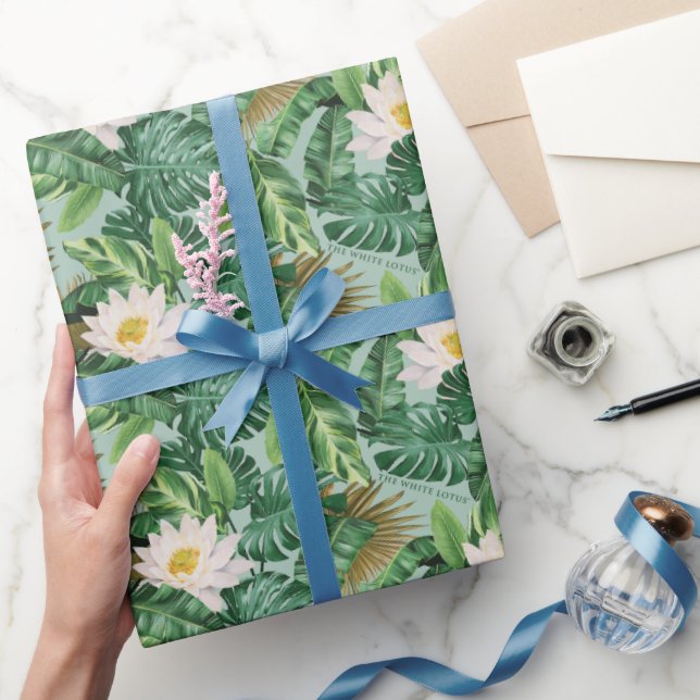 The White Lotus Tropical Canopy Pattern Wrapping Paper (Gifting)