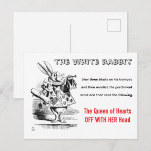 The White Rabbit, Alice's Advenures in Wonderland Postcard