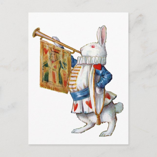 The White Rabbit Blows His Horn Postcard (Front)