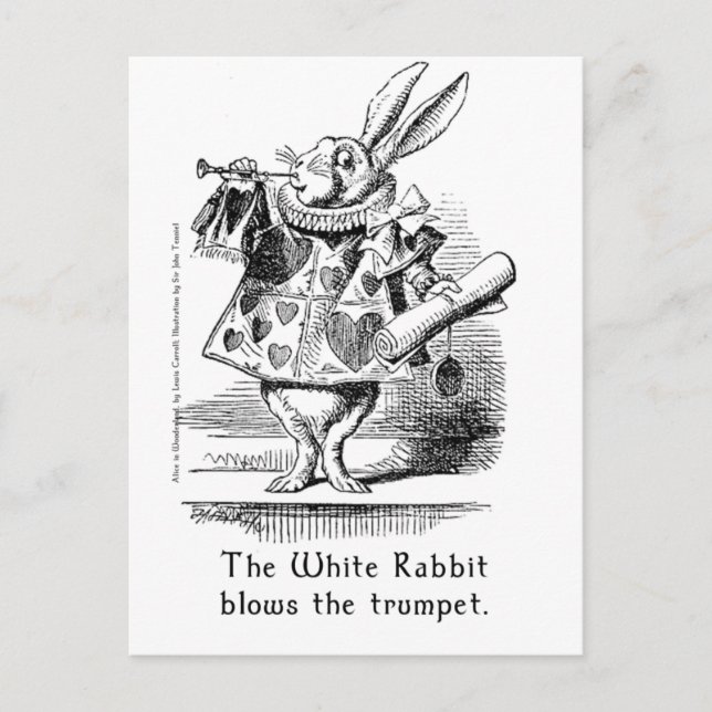 The White Rabbit Blows the Trumpet Postcard (Front)