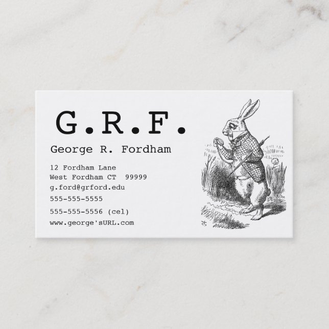 The White Rabbit Business Card (Front)
