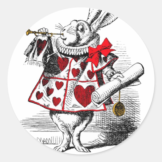 The White Rabbit Classic Round Sticker (Front)