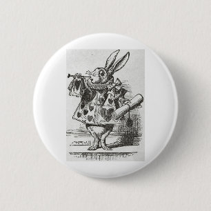 The White Rabbit from Alice in Wonderland 6 Cm Round Badge