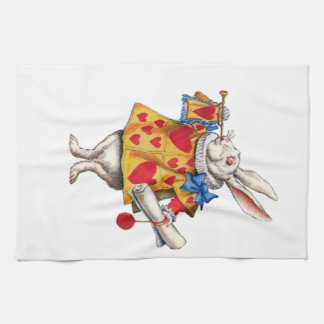 The White Rabbit From Alice in Wonderland Tea Towel