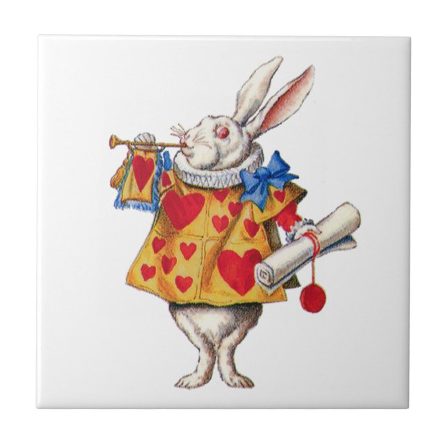 The White Rabbit From Alice in Wonderland Tile (Front)