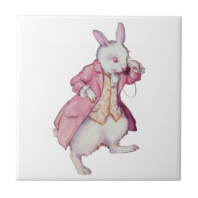 The White Rabbit from Alice in Wonderland Tile (Front)