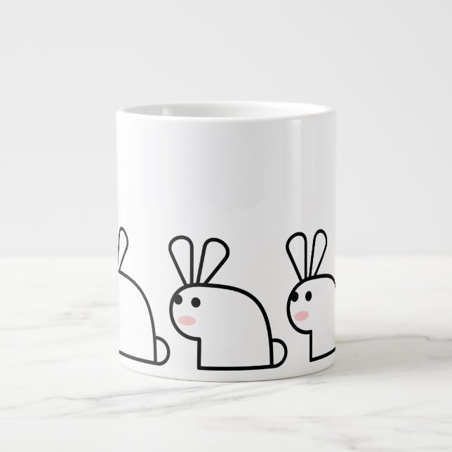 The White Rabbit (Multi) Large Coffee Mug (Front)