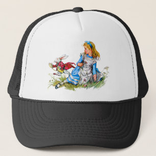 The White Rabbit races by Alice - he's late! Trucker Hat