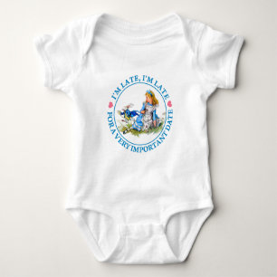 The White Rabbit Rushes By Alice In Wonderland Baby Bodysuit