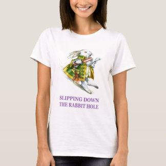 The White Rabbit slips down the rabbit hole. T-Shirt