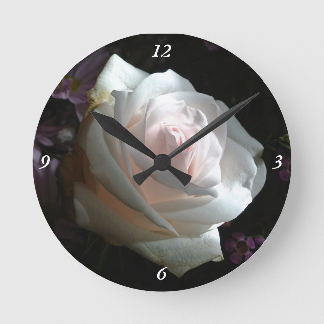 The White Rose - Round Clock (Front)