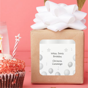 The White Soirée Birthday Celebration Square Sticker