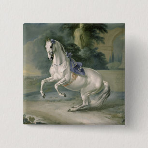 The White Stallion 'Leal' en levade, 1721 15 Cm Square Badge
