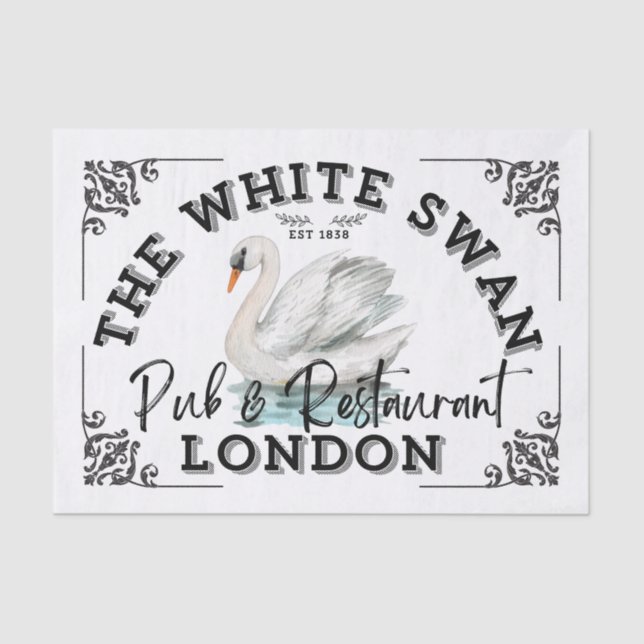 The White Swan - Pub Sign Tissue Paper (Front)