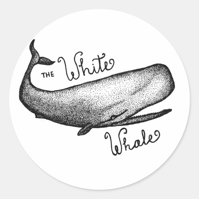 The White Whale Classic Round Sticker (Front)
