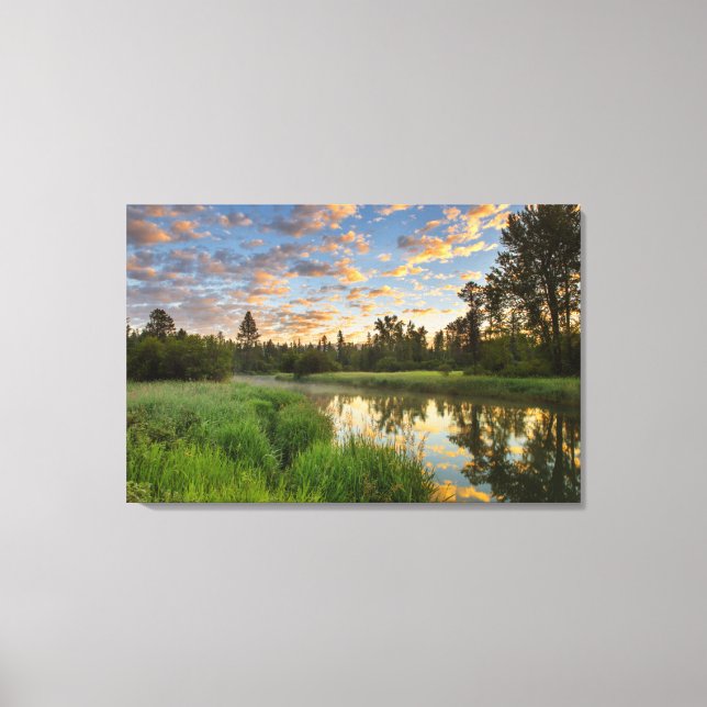 The Whitefish River with nice sunrise clouds Canvas Print (Front)